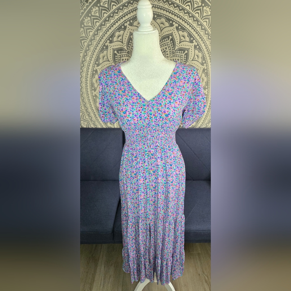Key Hole Back Floral Maxi Dress